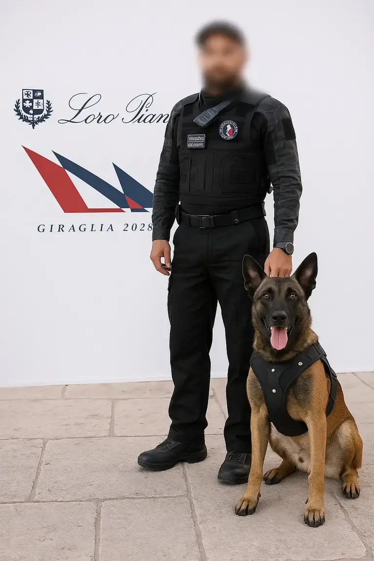 Maître-chien sécurité MO'Cyno en intervention à Saint-Tropez et dans le Var